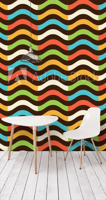 Bild på vintage colorful wave pattern